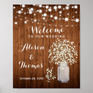 Poster SIGNE Mariage Rustique Bébé lumière du souffle