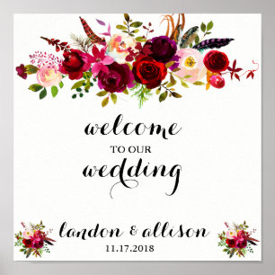 Poster SIGNE Mariage Rustique Bourgogne Floral