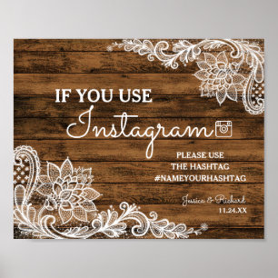 Poster SIGNE Mariage rustique en bois de grange et dentel