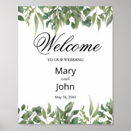 Poster SIGNE Mariage Rustique Vert Feuille Verdure Foliag