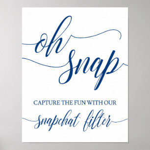 Poster Signe Mariage Snapchat Marine Blue Calligraphy