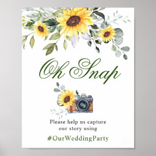 Poster Signe Mariage Sunflowers Eucalyptus Oh Snap