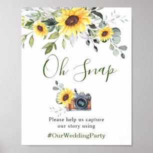 Poster Signe Mariage Sunflowers Eucalyptus Oh Snap