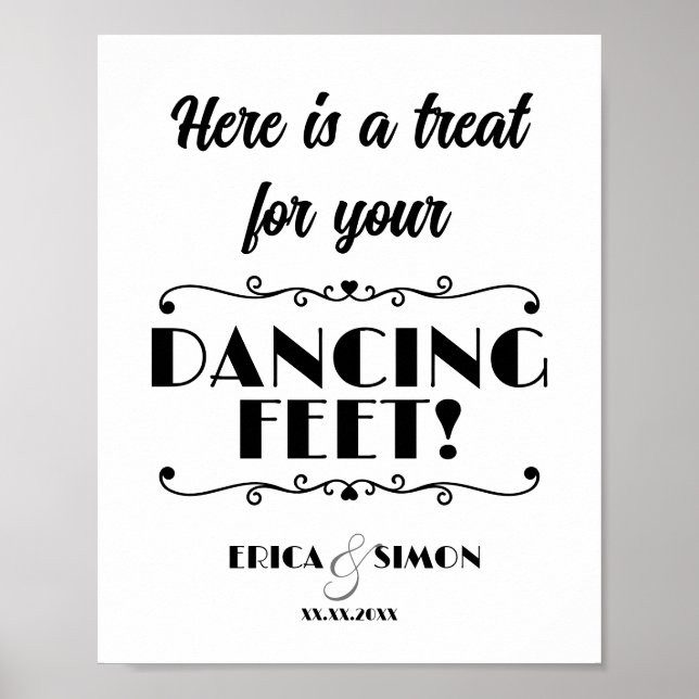 Poster Signe mariage Voici un régal pour vos pieds dansan (Devant)