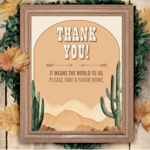 Poster SIGNE Merci de Cactus du désert du sud-ouest russe