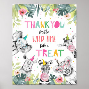 Poster Signe Merci Wild Time Safari Party Animaux