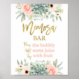 Poster Signe Mimosa, succulent signe floral
