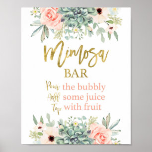 Poster Signe Mimosa, succulent signe floral