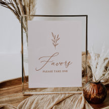 Signe minimaliste Fête des mariées Boho rose Faveu