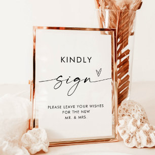 Poster Signe minimaliste Mariage, signe moderne 5x7