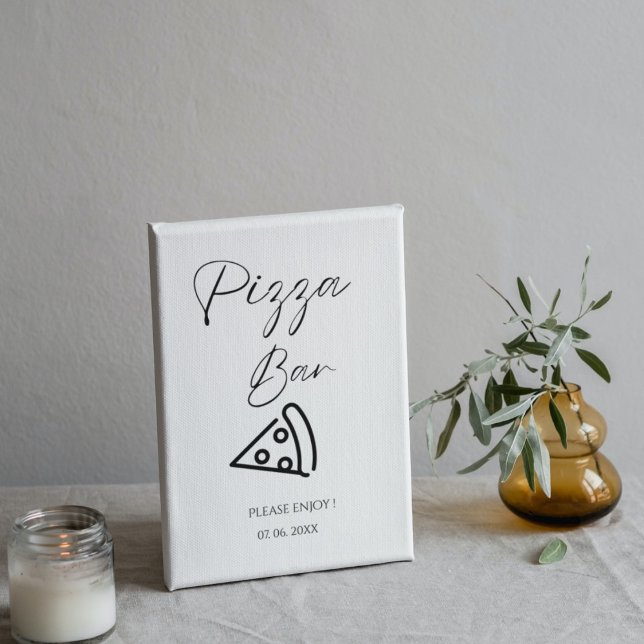 Poster Signe minimaliste Pizza Bar Pizza Dîner de répétit (Créateur téléchargé)