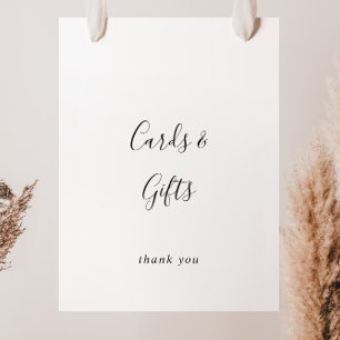 Poster Signe minimaliste simple de cartes et cadeaux