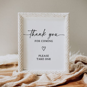 Poster Signe moderne Baby shower de Merci Faveurs