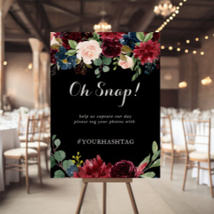 Poster SIGNE NOIR Rustique Mariage botanique Oh Snap