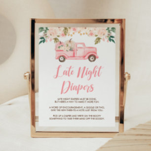 Poster Signe Petit Baby shower Citrouille Late Night Diap