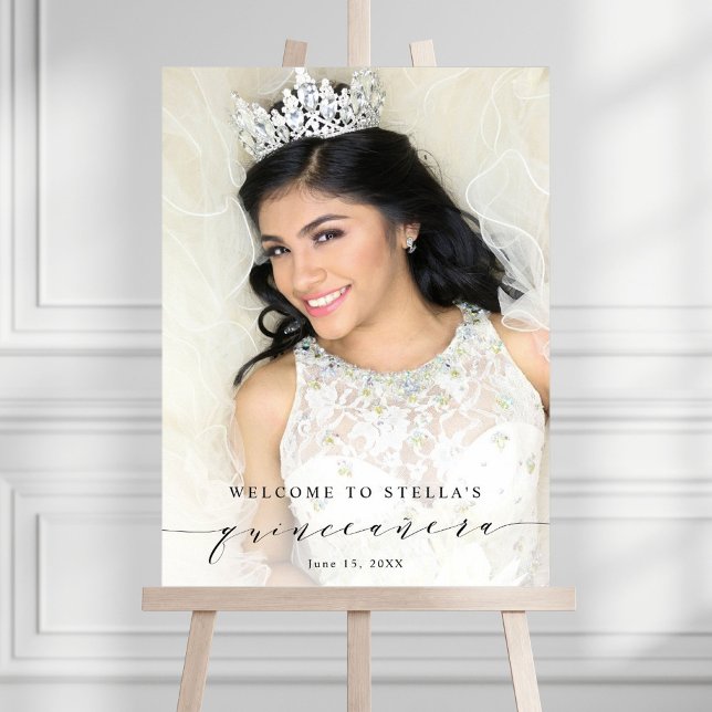 Poster Signe photo simple et élégant de Quinceañera (Créateur téléchargé)