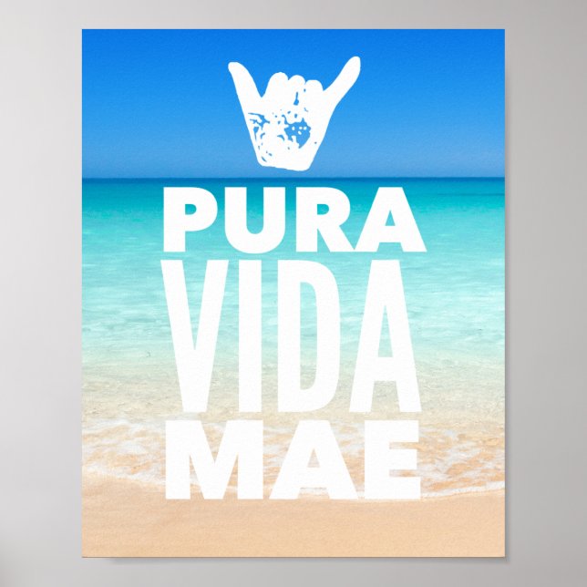 Poster SIGNE Pura Vida Mae Shaka Costa Rica Surf (Devant)
