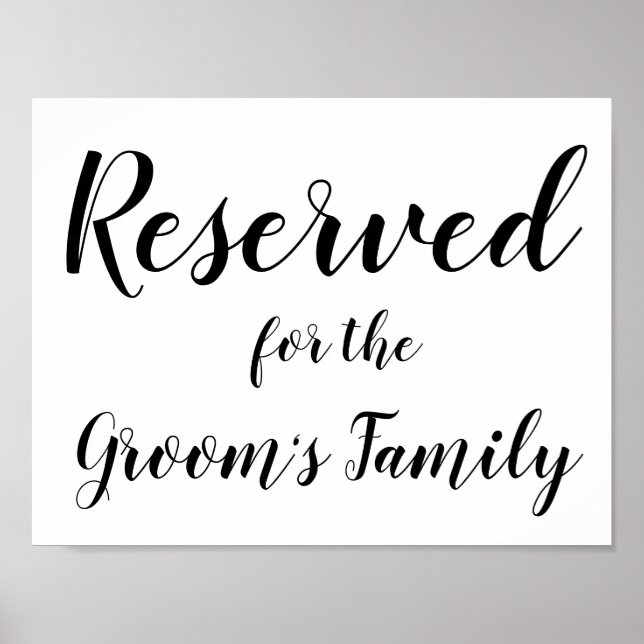 Poster Signe réservé - Famille de Groom (Devant)