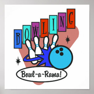 Poster signe rétro bowl-a-rama