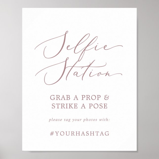 Poster Signe Rose Delicate Gold Selfie Station (Devant)