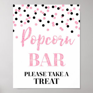 Poster Signe rose noir de barre de maïs éclaté de