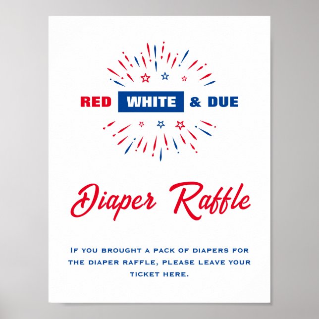 Poster Signe rouge blanc et Baby shower douloureux (Devant)