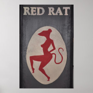 Poster Signe rouge de Pub de rat