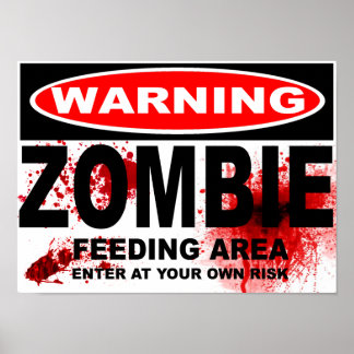 POSTER SIGNE ROUTIER ZOMBIE