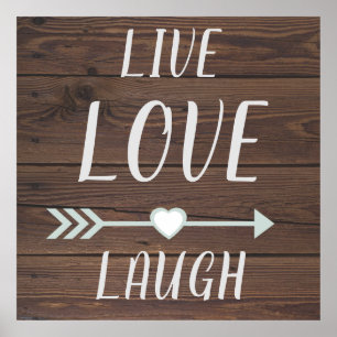 Poster Signe rustique de rire vivant d'amour