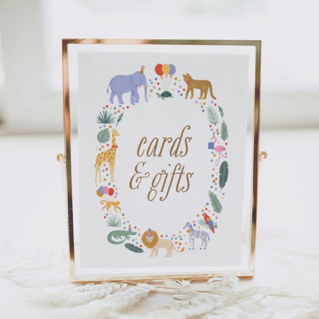 Poster Signe Safari Animaux Fête d'anniversaire Cartes et (Créateur téléchargé)