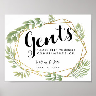 Poster Signe salle de bain pour les gents -articles de to