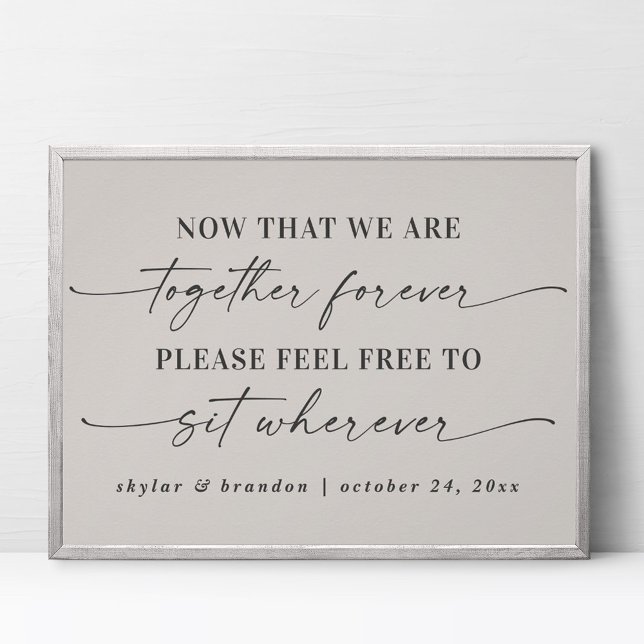 Poster Signe simple de cérémonie de Mariage de siège blan (Créateur téléchargé)