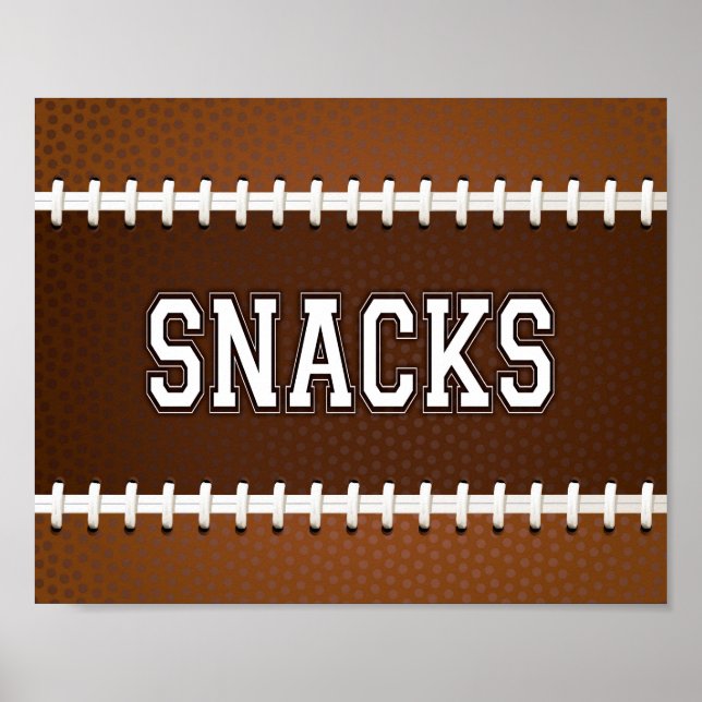 Poster Signe SNACK de la partie de football (Devant)
