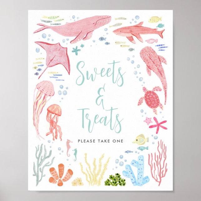 Poster SIGNE SOUS LE SIGNE D'Animaux De Mer (Devant)