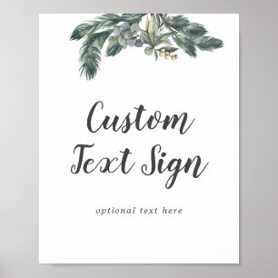 Poster Signe texte personnalisé Mariage hiver