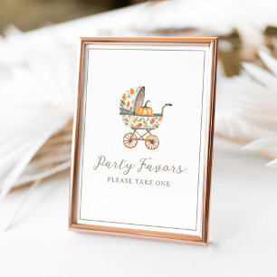 Poster Signe Un Petit Baby shower Citrouille Favoris