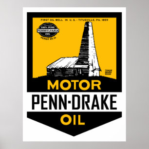 Poster Signe vintage d'huile de moteur de Penn Drake