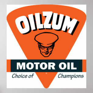 Poster Signe vintage d'huile de moteur d'Oilzum