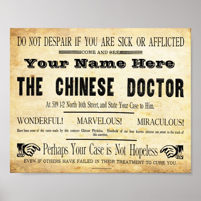 Poster SIGNE vintage Personnalisée (Devant)