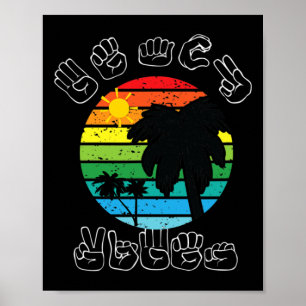 Poster Signer ASL Langue des Signes Vêtements Plage Sourd