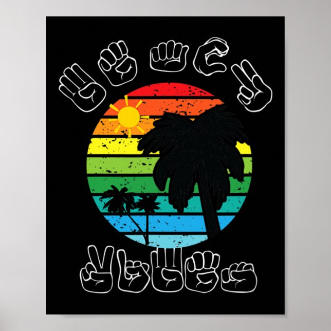 Poster Signer ASL Langue des Signes Vêtements Plage Sourd (Devant)