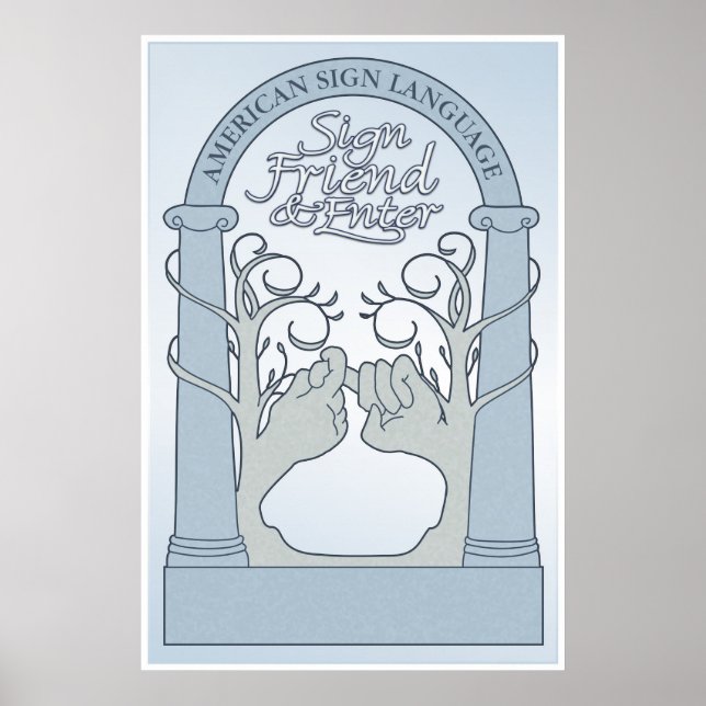 Poster Signer l'ami et l'entrée (ASL) (Devant)