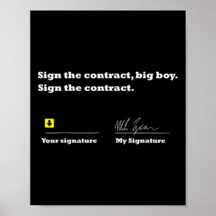 Poster Signer Le Contrat Gros Garçon Signer Le Contrat