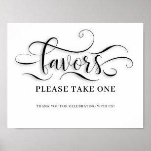 Poster Signer Les Faveurs De Mariage S'Il Vous Plaît Pren