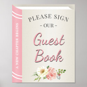 Poster Signer notre livre d'invité Histoire livre Baby sh