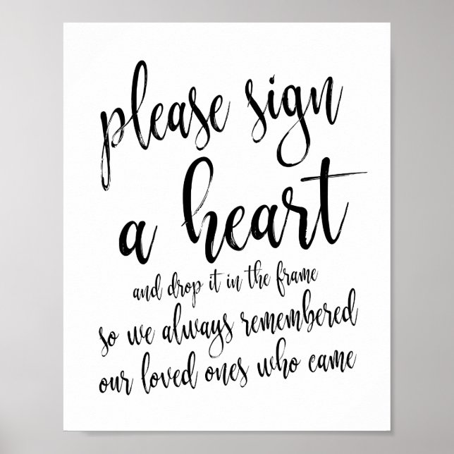 Poster Signer Un Mariage Rustique Coeur 8x10 Signer (Devant)