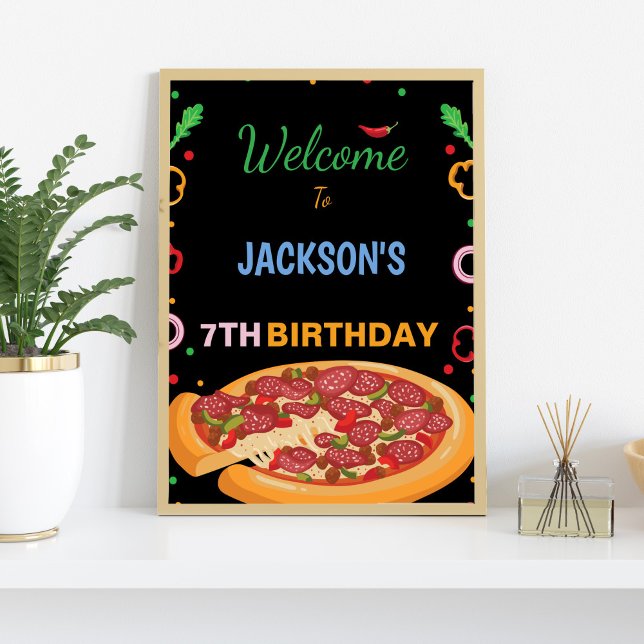 Poster Signes complets de fête de pizza (Full Pizza Party Signs)