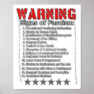Poster Signes D'Avertissement Du Fascisme Anti-Trump Rési