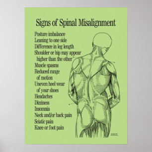 Poster Signes de mauvais alignement de la colonne vertébr