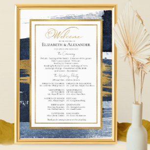 Poster Signes de programmes de cérémonie   Mariage bleu A